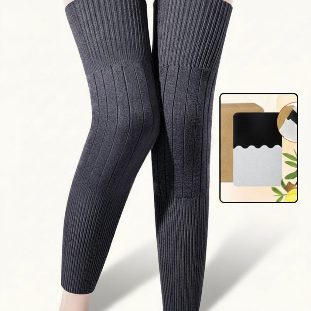 Thin Knee Pads — Breathable Elastic Knit, Plush Lined Thermal Sleeves