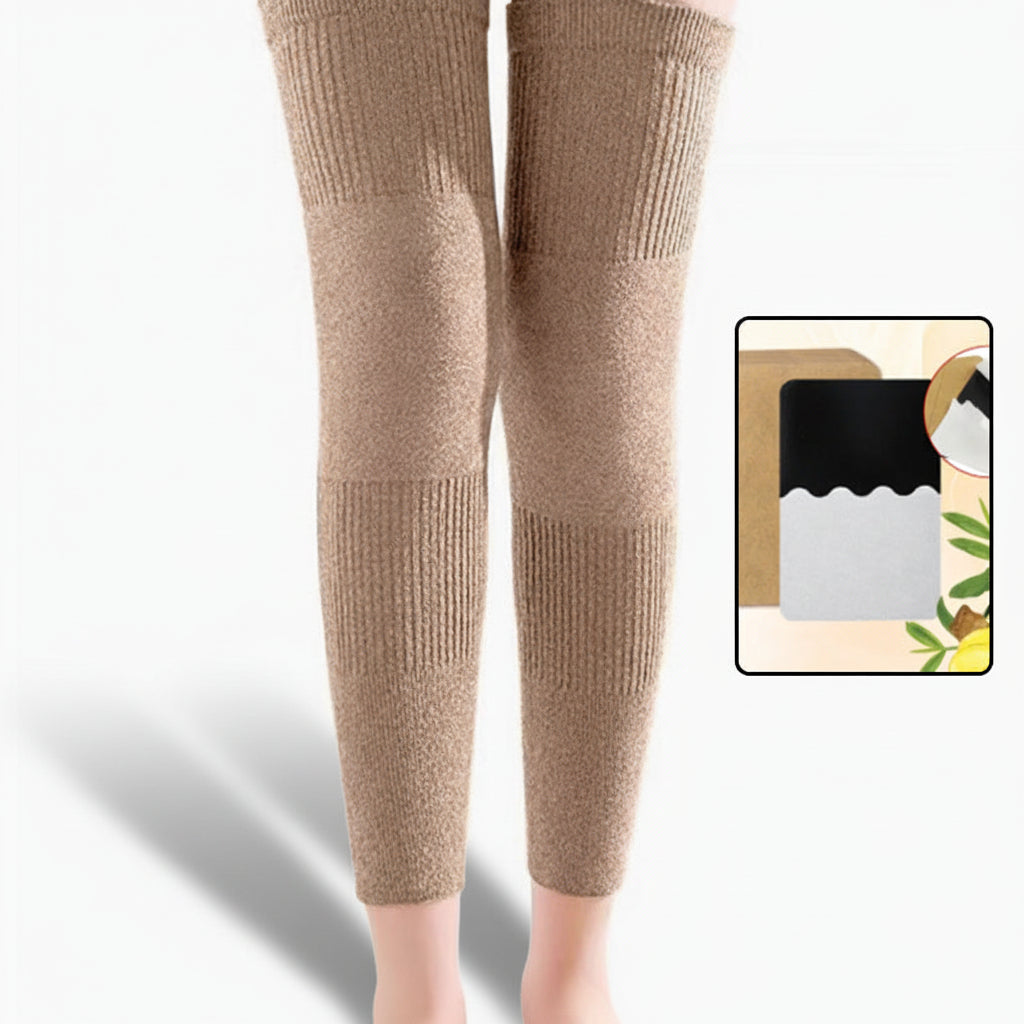 Thin Knee Pads — Breathable Elastic Knit, Plush Lined Thermal Sleeves