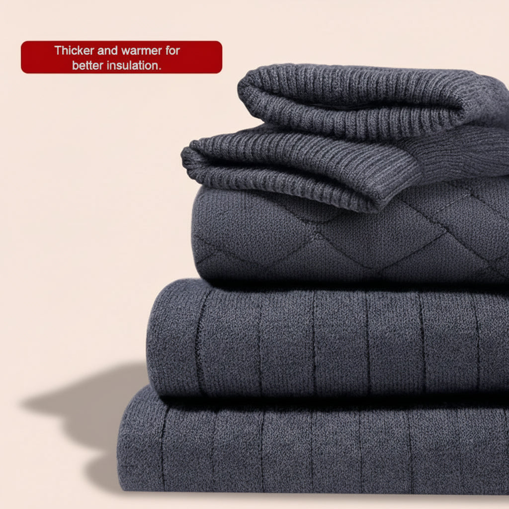 Thin Knee Pads — Breathable Elastic Knit, Plush Lined Thermal Sleeves