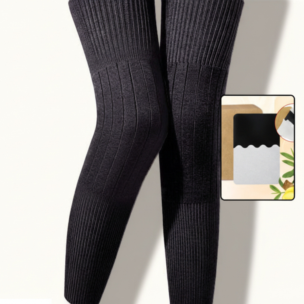 Thin Knee Pads — Breathable Elastic Knit, Plush Lined Thermal Sleeves
