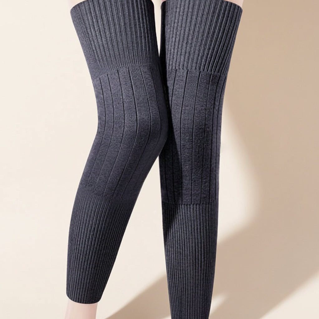 Thin Knee Pads — Breathable Elastic Knit, Plush Lined Thermal Sleeves
