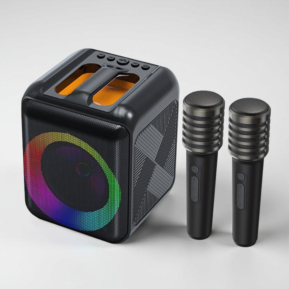 Bluetooth Karaoke Machine — Portable Speaker, Dual Wireless Microphones