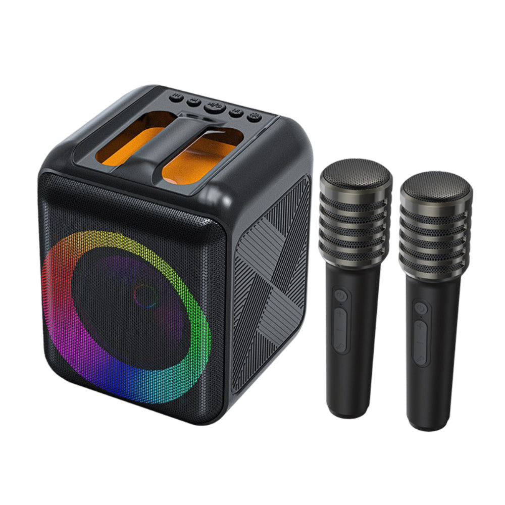 Bluetooth Karaoke Machine — Portable Speaker, Dual Wireless Microphones