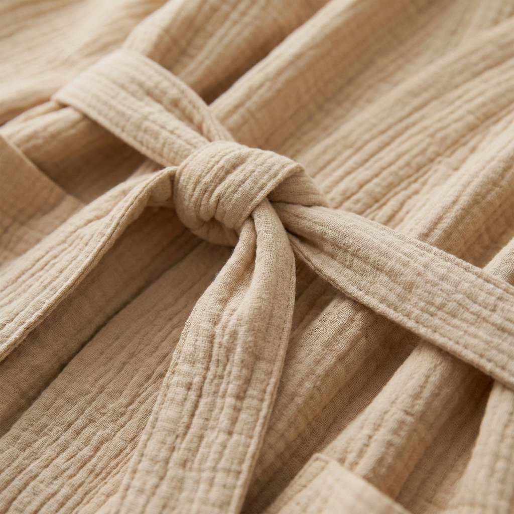 All-Season Bathrobe Made From One Hundred Percent Muslin Cotton