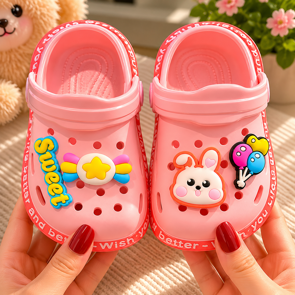 Zoccoli per bambini, sandali da giardino slip-on con motivo cartone animato, scarpe per bambini piccoli | Meowbutter