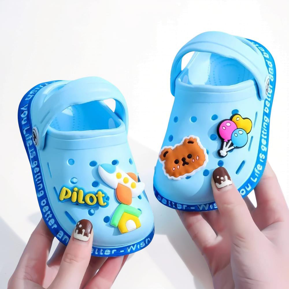 Zoccoli per bambini, sandali da giardino slip-on con motivo cartone animato, scarpe per bambini piccoli | Meowbutter