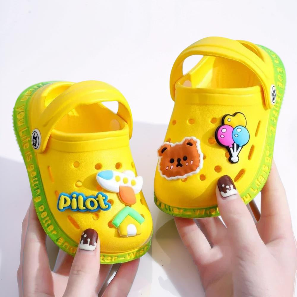 Zoccoli per bambini, sandali da giardino slip-on con motivo cartone animato, scarpe per bambini piccoli | Meowbutter