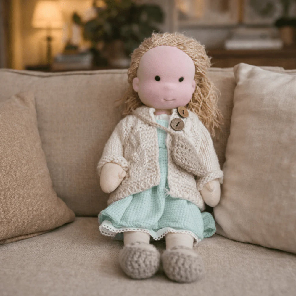 Handmade 11-Inch Baby Doll — Smooth Contours, Palm-Sized Design