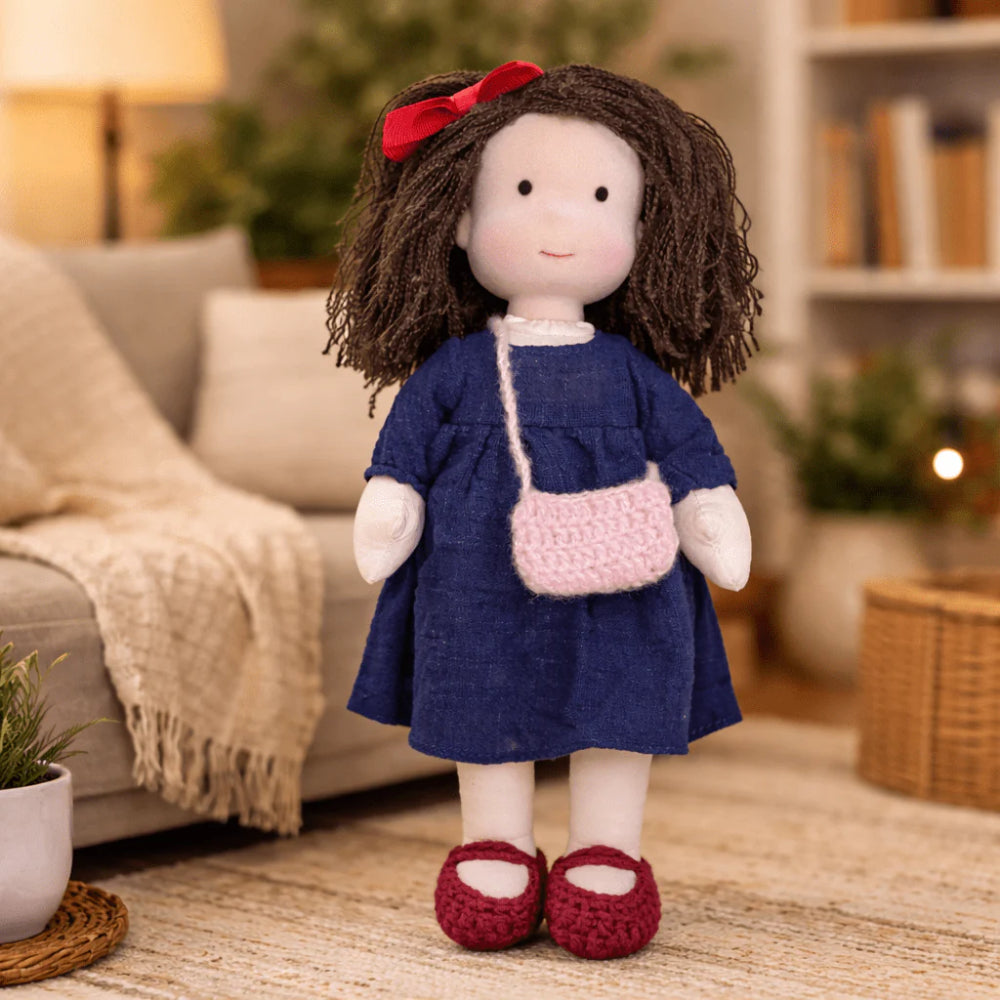 Handmade 11-Inch Baby Doll — Smooth Contours, Palm-Sized Design