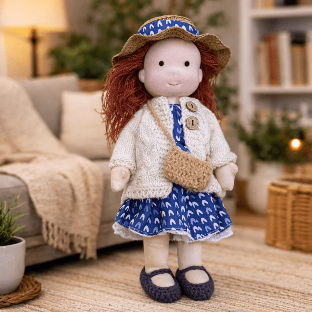 Handmade 11-Inch Baby Doll — Smooth Contours, Palm-Sized Design