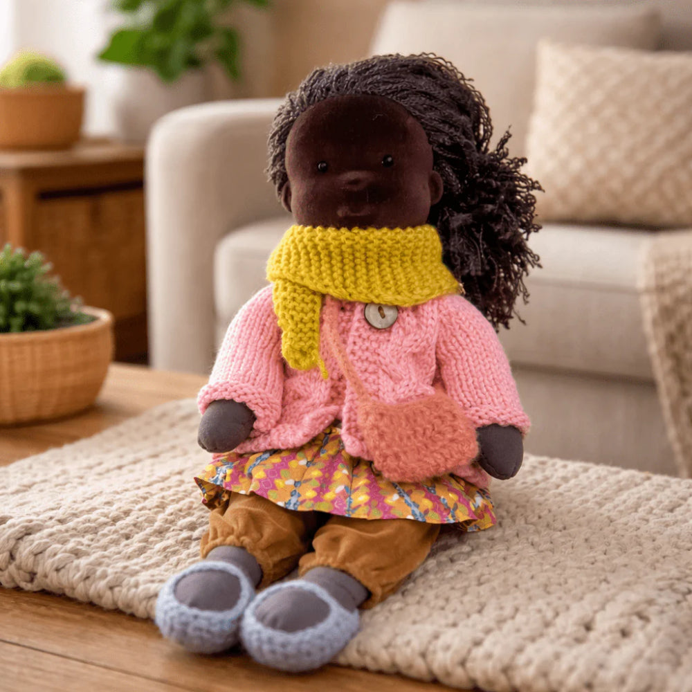 Handmade 11-Inch Baby Doll — Smooth Contours, Palm-Sized Design