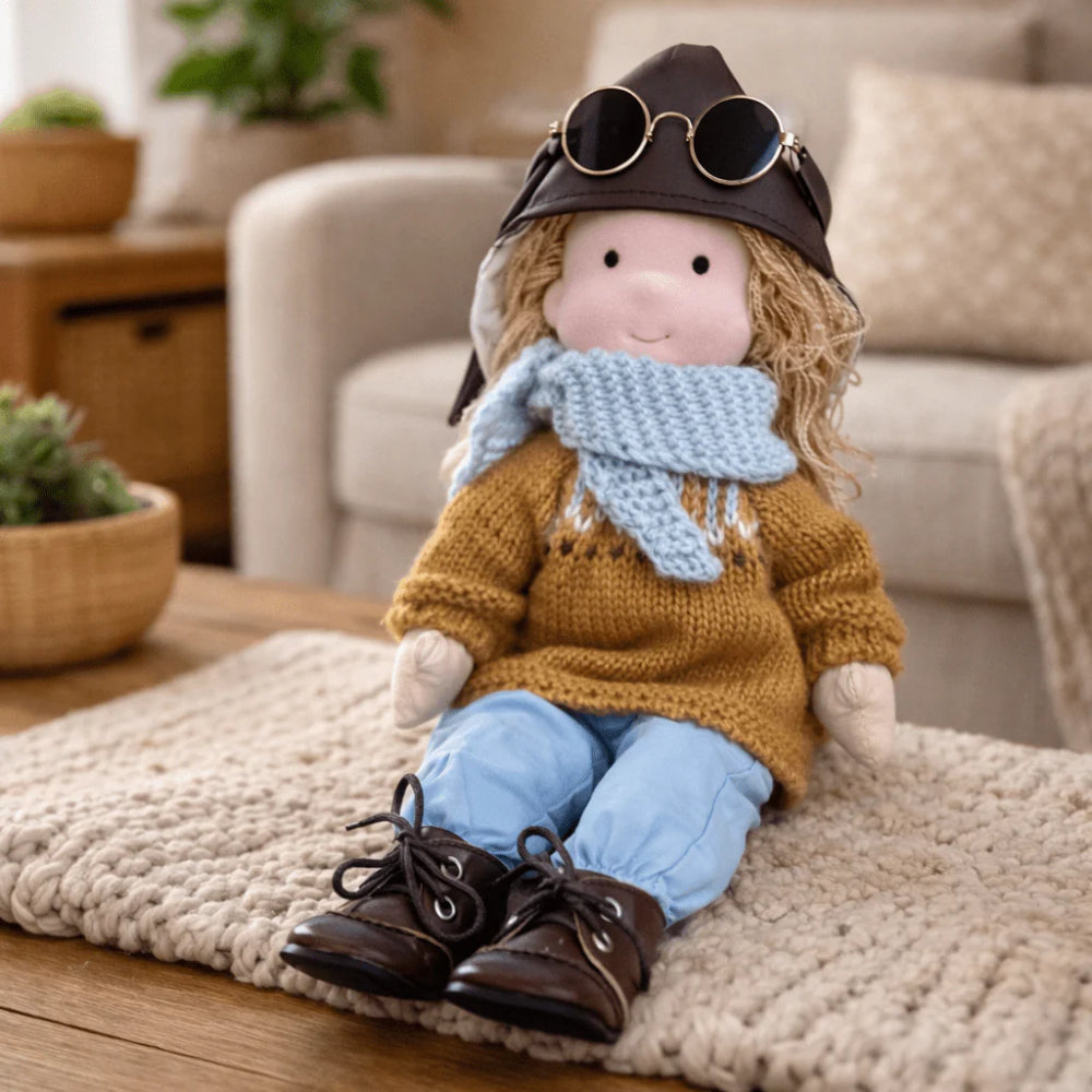 Handmade 11-Inch Baby Doll — Smooth Contours, Palm-Sized Design