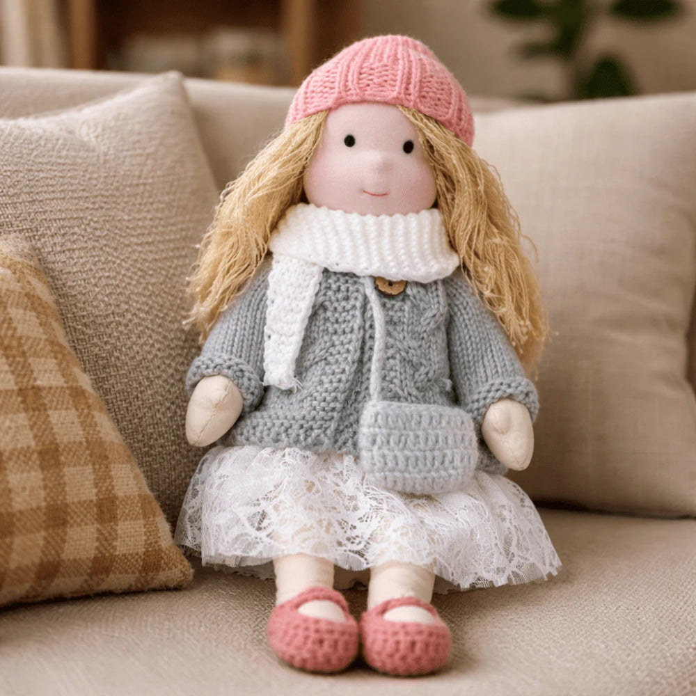 Handmade 11-Inch Baby Doll — Smooth Contours, Palm-Sized Design
