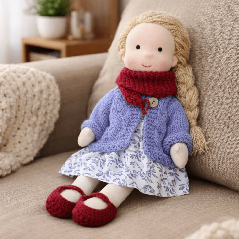 Handmade 11-Inch Baby Doll — Smooth Contours, Palm-Sized Design