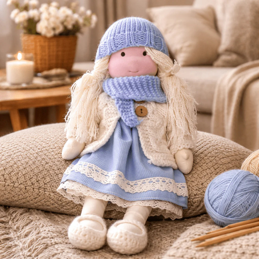Handmade 11-Inch Baby Doll — Smooth Contours, Palm-Sized Design