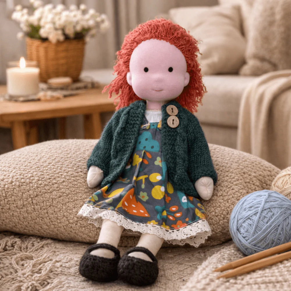 Handmade 11-Inch Baby Doll — Smooth Contours, Palm-Sized Design