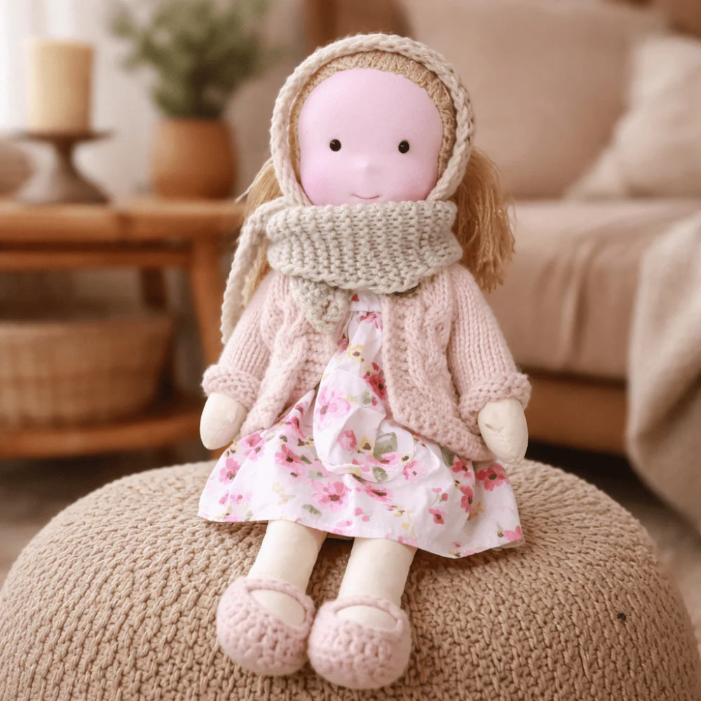 Handmade 11-Inch Baby Doll — Smooth Contours, Palm-Sized Design