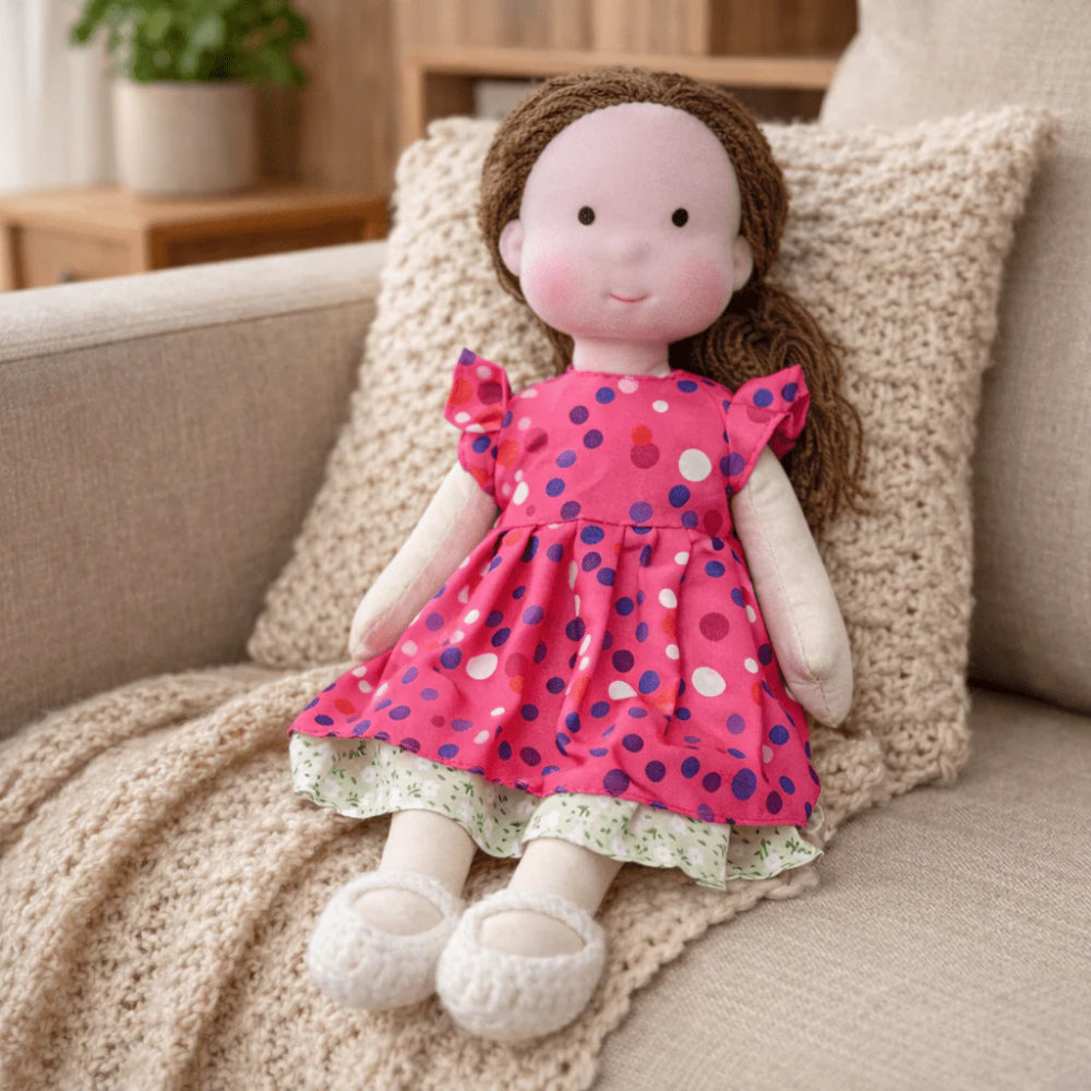 Handmade 11-Inch Baby Doll — Smooth Contours, Palm-Sized Design