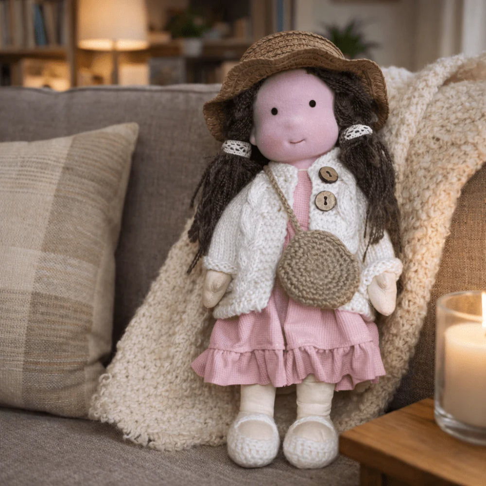 Handmade 11-Inch Baby Doll — Smooth Contours, Palm-Sized Design