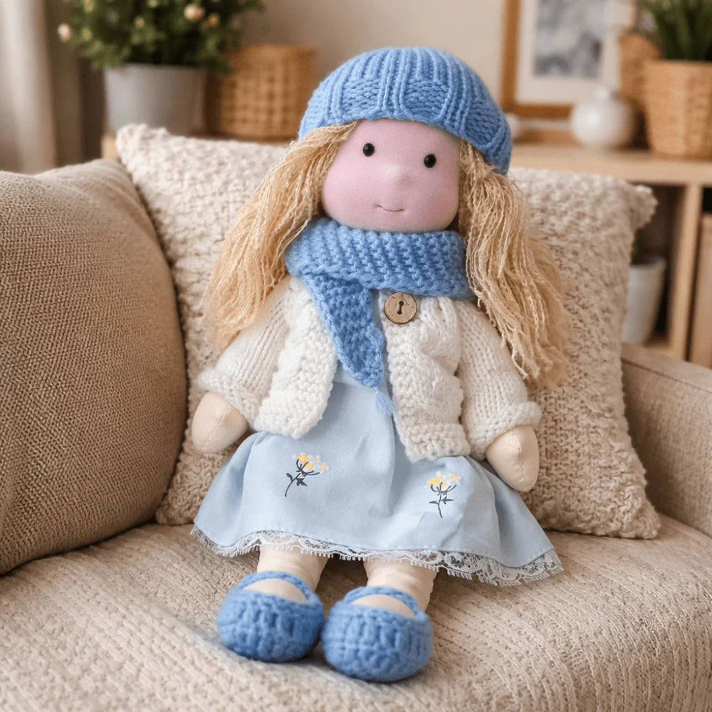 Handmade 11-Inch Baby Doll — Smooth Contours, Palm-Sized Design