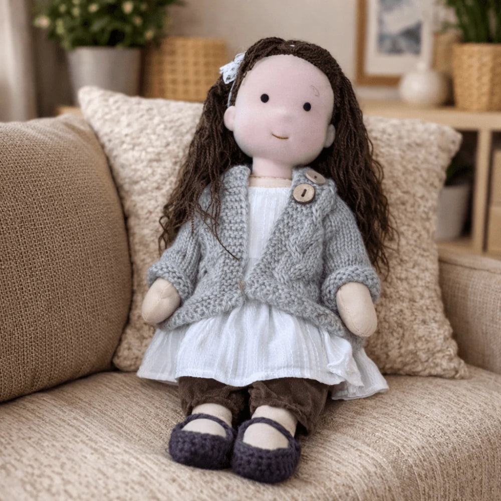 Handmade 11-Inch Baby Doll — Smooth Contours, Palm-Sized Design