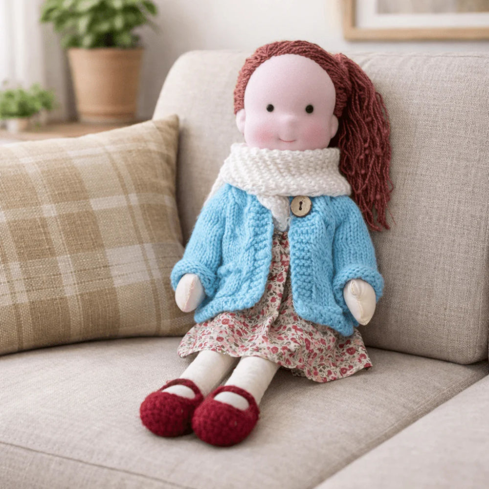 Handmade 11-Inch Baby Doll — Smooth Contours, Palm-Sized Design
