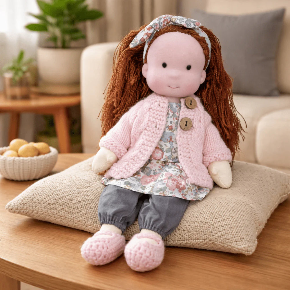 Handmade 11-Inch Baby Doll — Smooth Contours, Palm-Sized Design