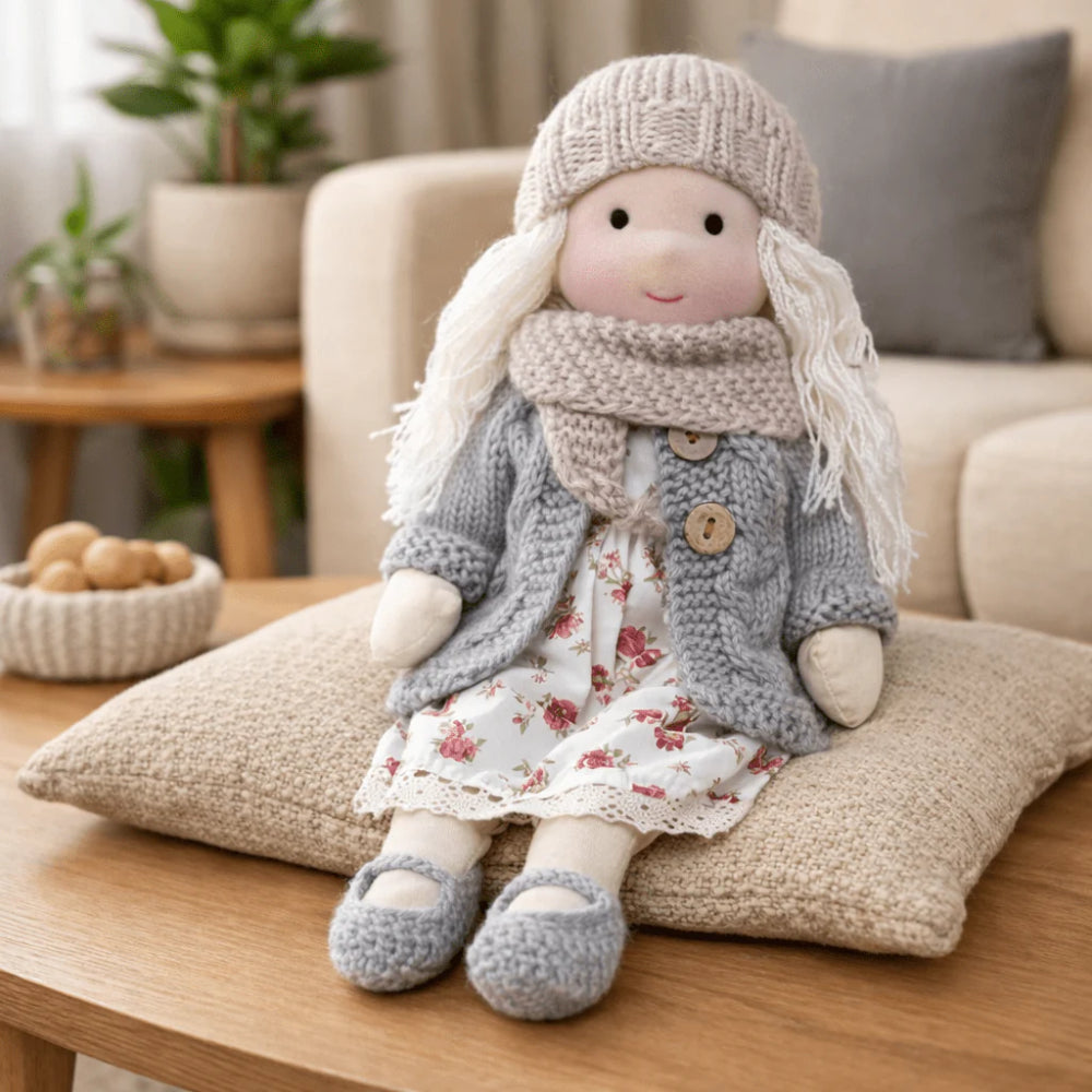 Handmade 11-Inch Baby Doll — Smooth Contours, Palm-Sized Design
