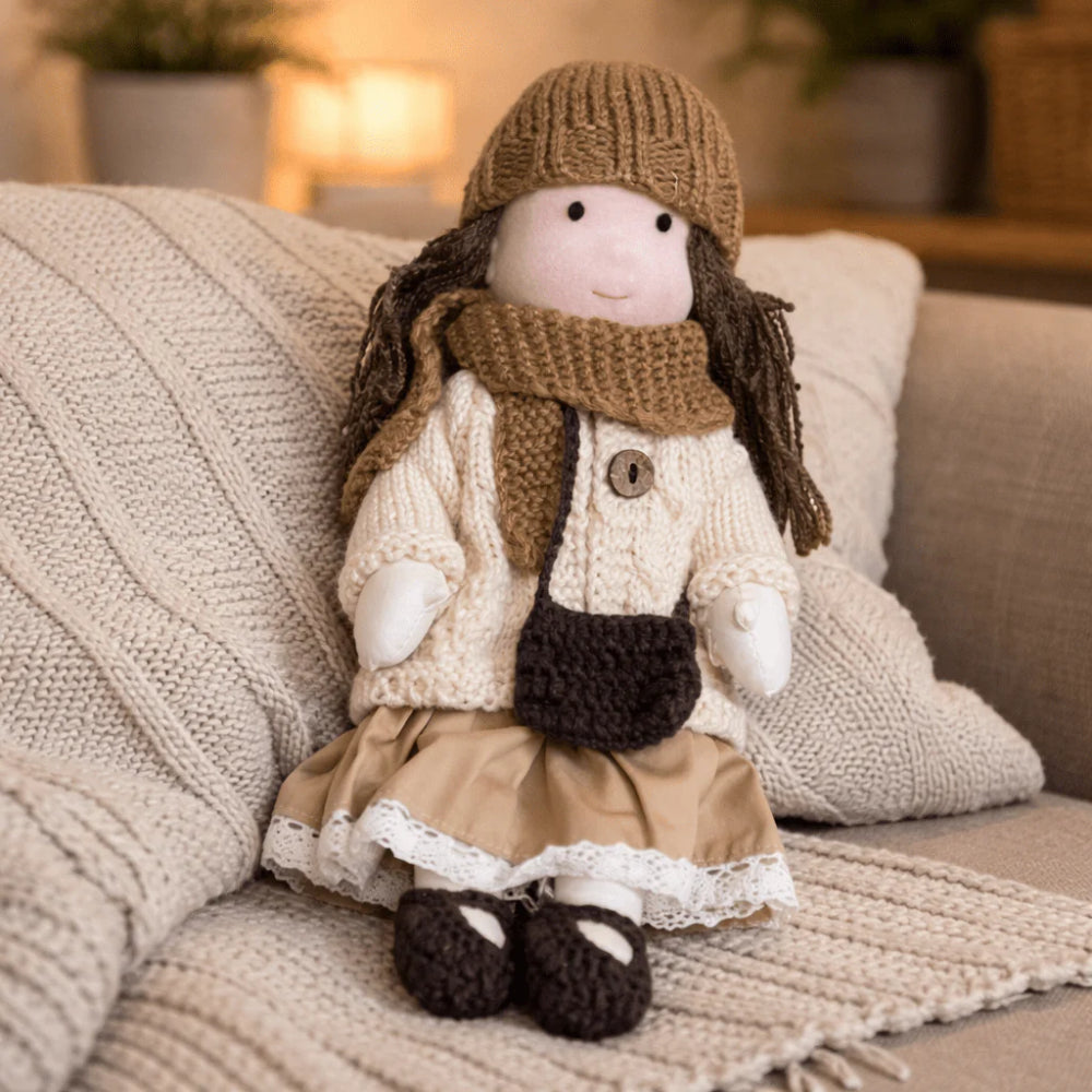 Handmade 11-Inch Baby Doll — Smooth Contours, Palm-Sized Design