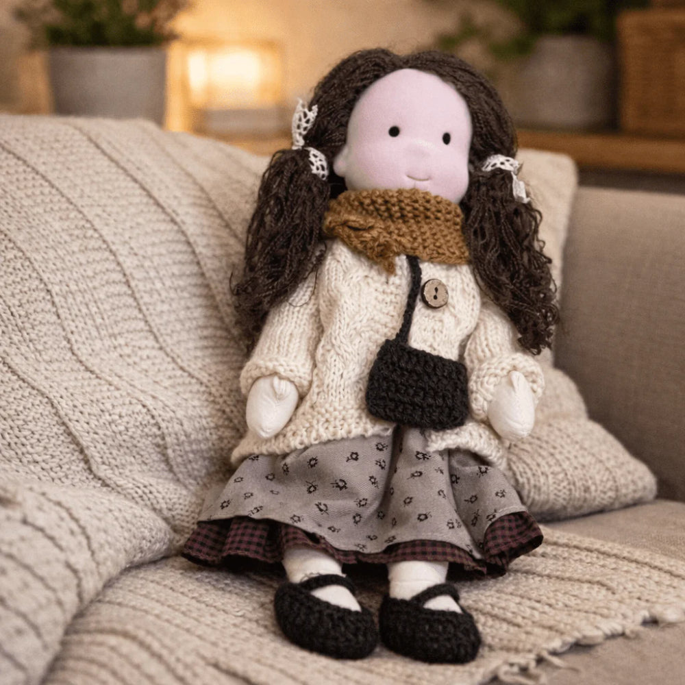 Handmade 11-Inch Baby Doll — Smooth Contours, Palm-Sized Design