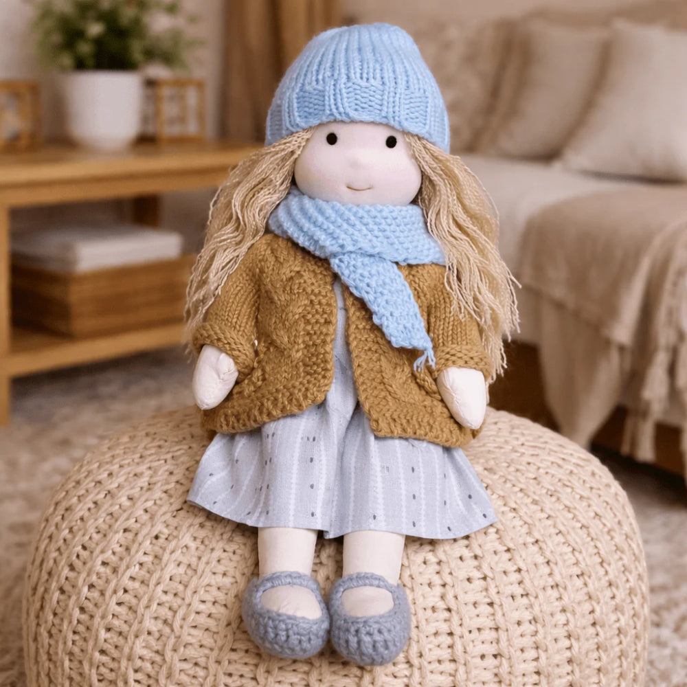 Handmade 11-Inch Baby Doll — Smooth Contours, Palm-Sized Design