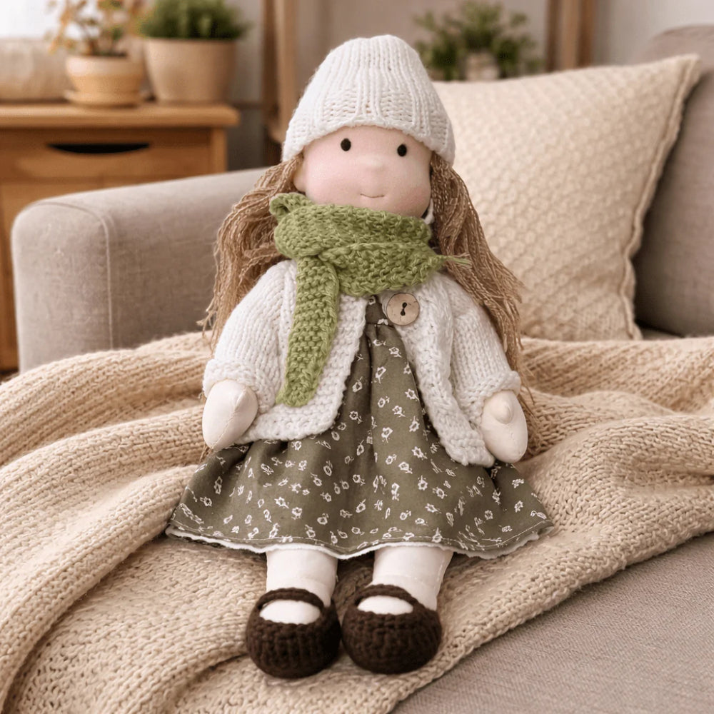 Handmade 11-Inch Baby Doll — Smooth Contours, Palm-Sized Design
