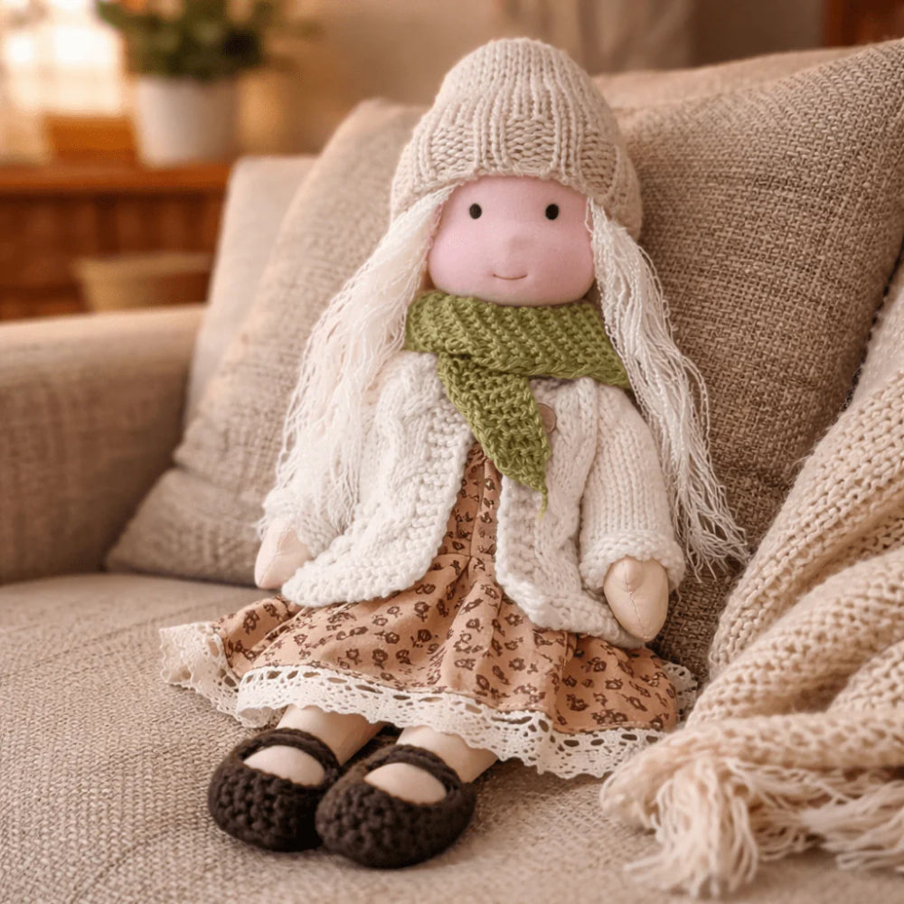 Handmade 11-Inch Baby Doll — Smooth Contours, Palm-Sized Design