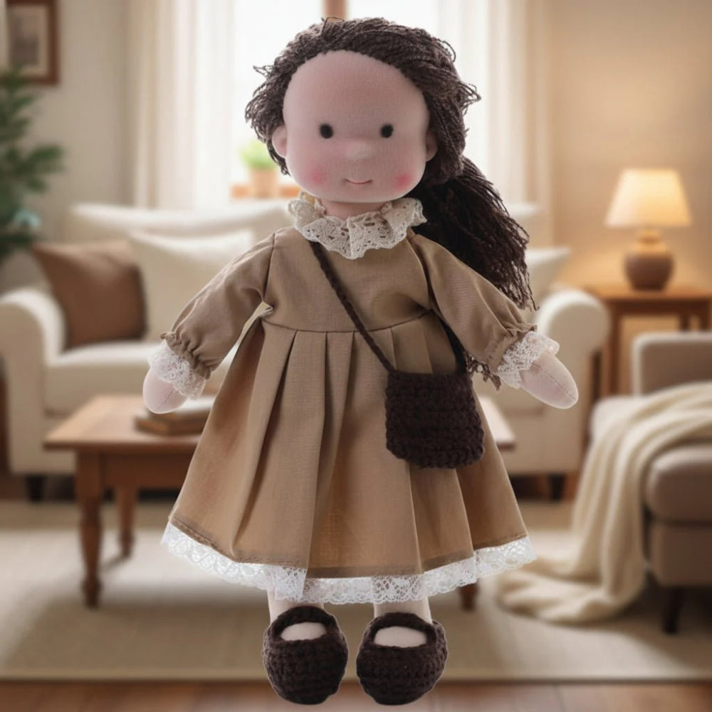 Handmade 11-Inch Baby Doll — Smooth Contours, Palm-Sized Design