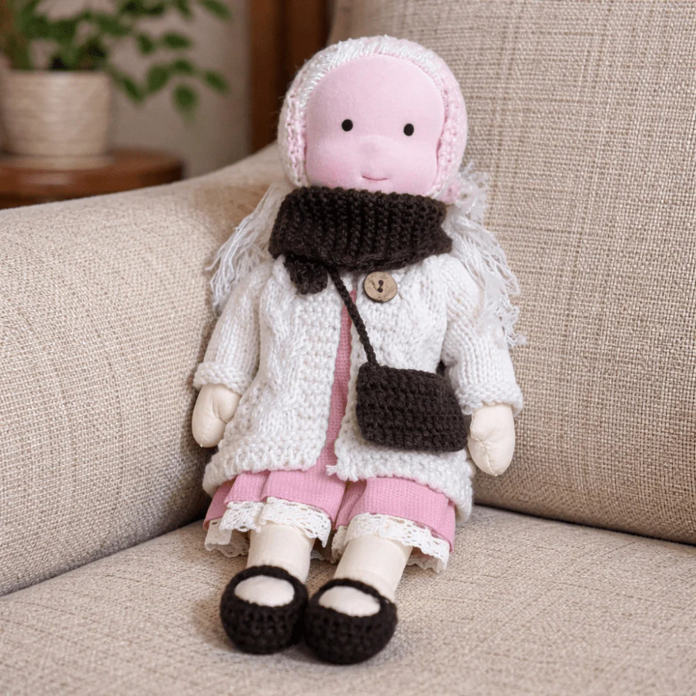 Handmade 11-Inch Baby Doll — Smooth Contours, Palm-Sized Design
