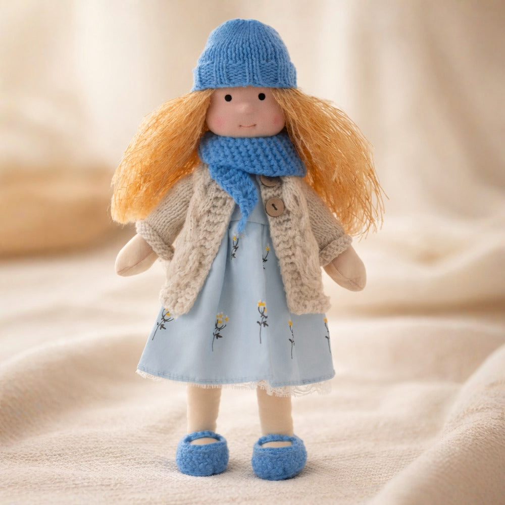 Handmade 11-Inch Baby Doll — Smooth Contours, Palm-Sized Design