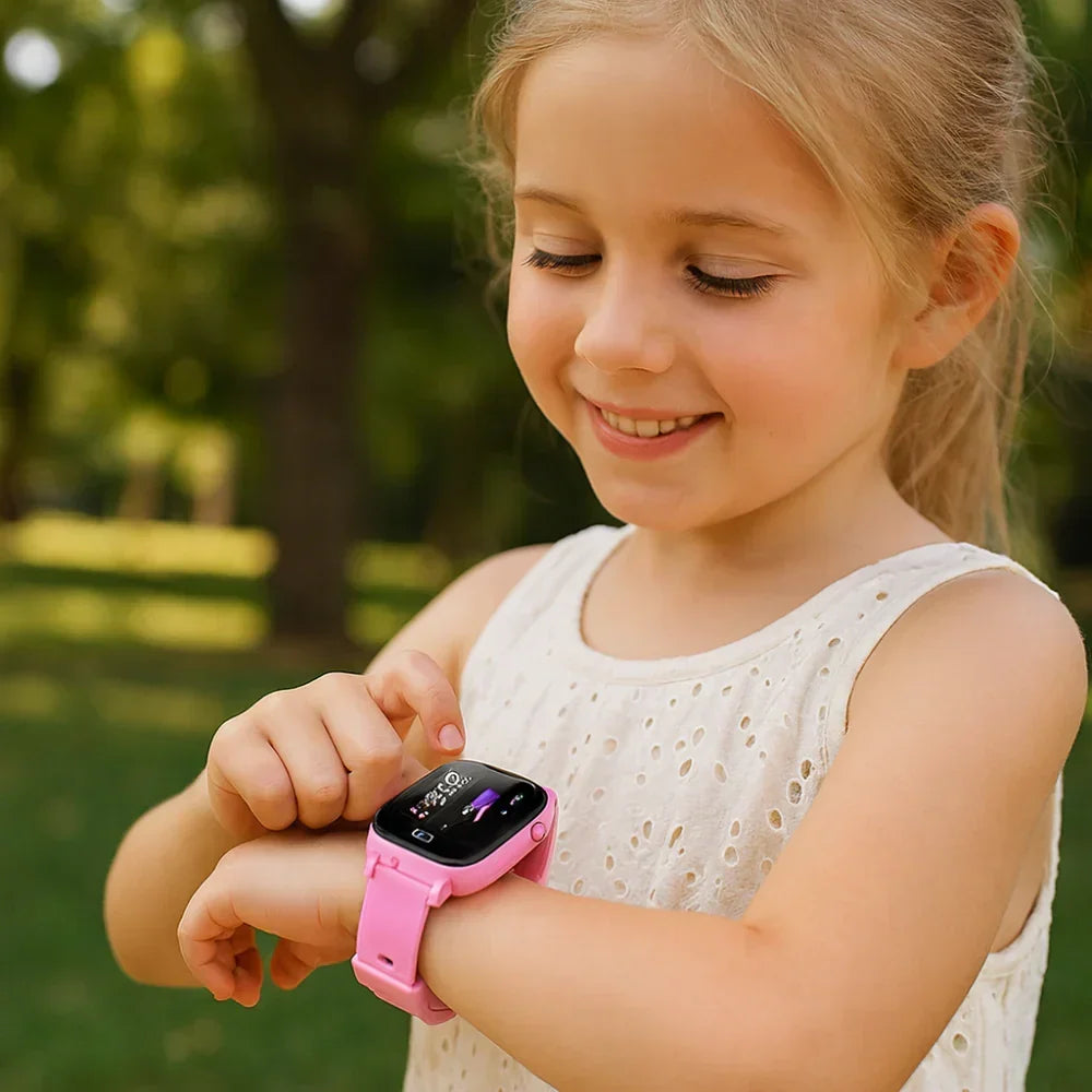 Kids 4G GPS Smartwatch — Touchscreen, Built-in Camera, IP67 Waterproof Tracker