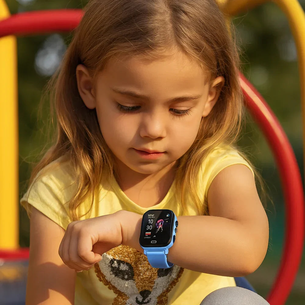 Kids 4G GPS Smartwatch — Touchscreen, Built-in Camera, IP67 Waterproof Tracker