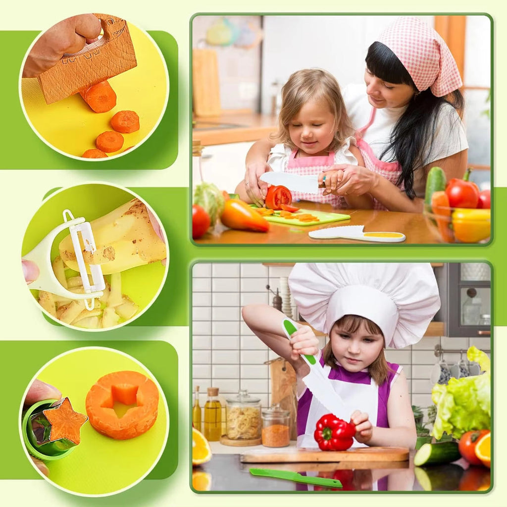 Kids Knife Set Toddler Cooking Utensils Kitchen Tools | Meowbutter