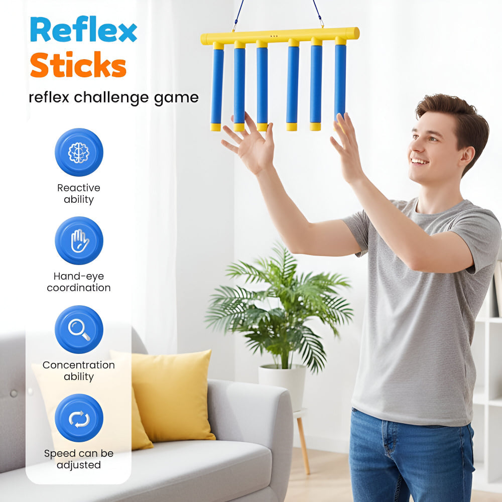 Nastavitelný trenažér reflexů s padajícími tyčkami — 3 rychlostní nastavení