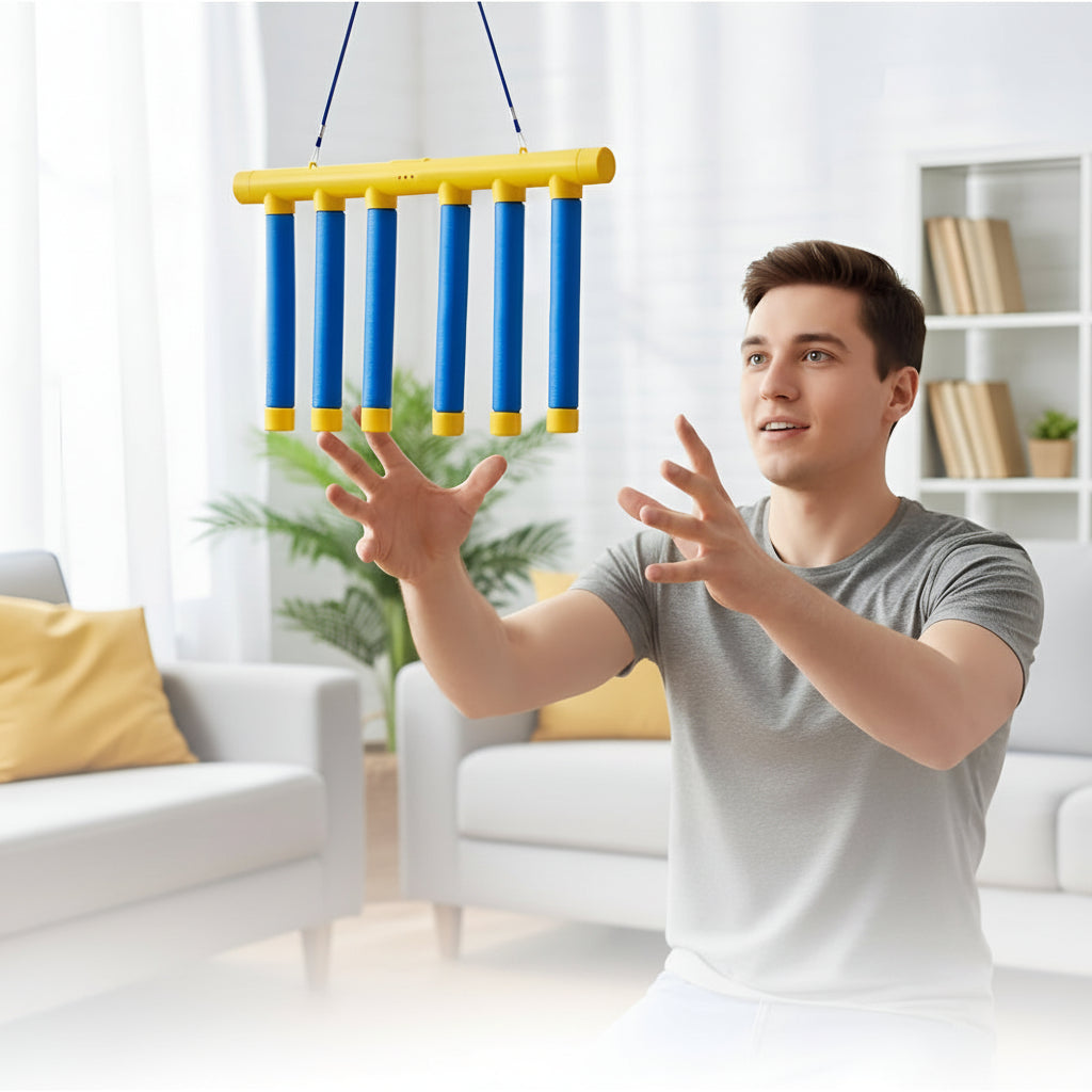 Reflex-Trainingsspiel für Kinder – 3 Schwierigkeitsstufen, Mechanismus mit zufällig fallenden Stäben
