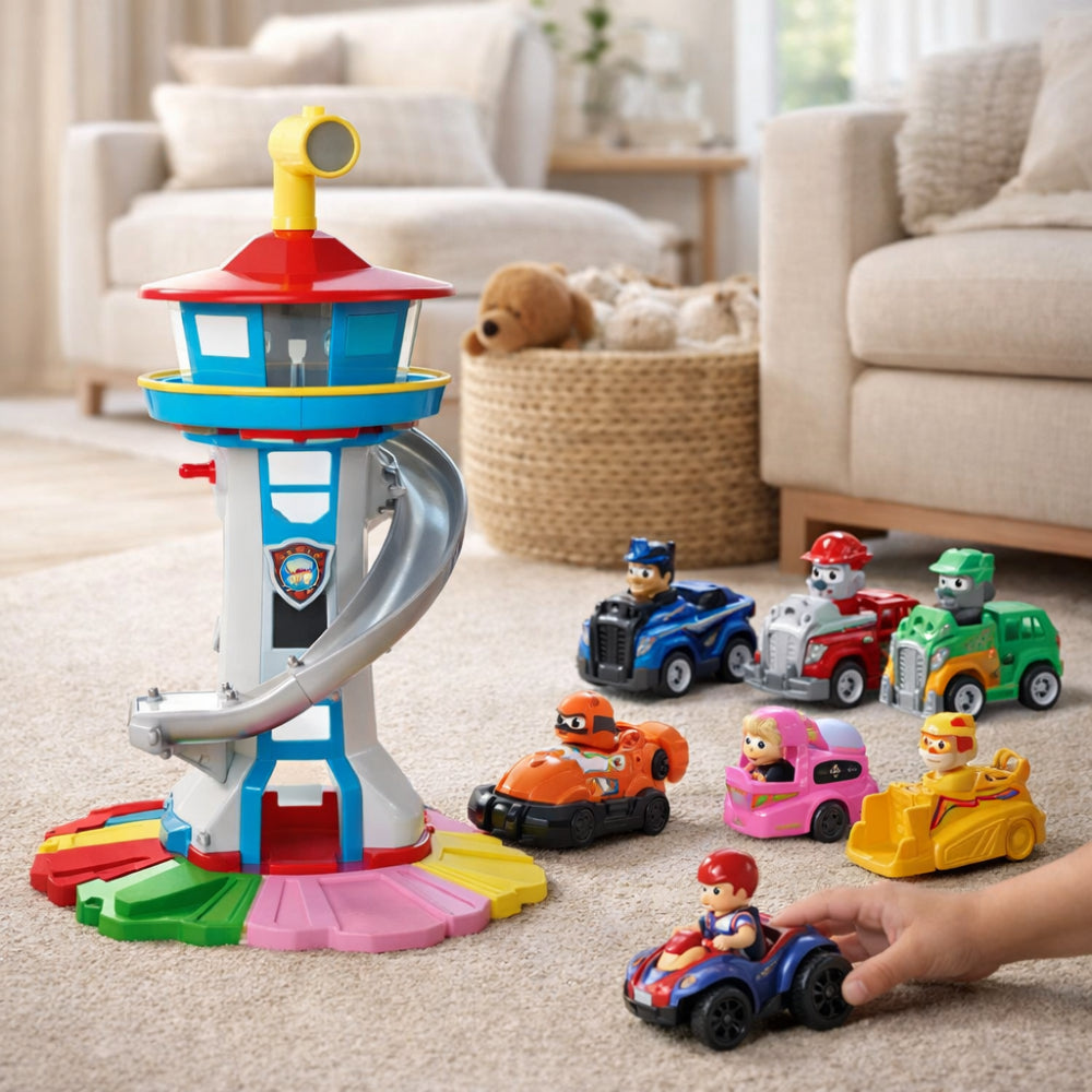 Children's Racing Car Tower — Gravity Drop Chute Playset