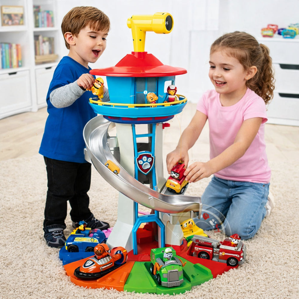 Children's Racing Car Tower — Gravity Drop Chute Playset