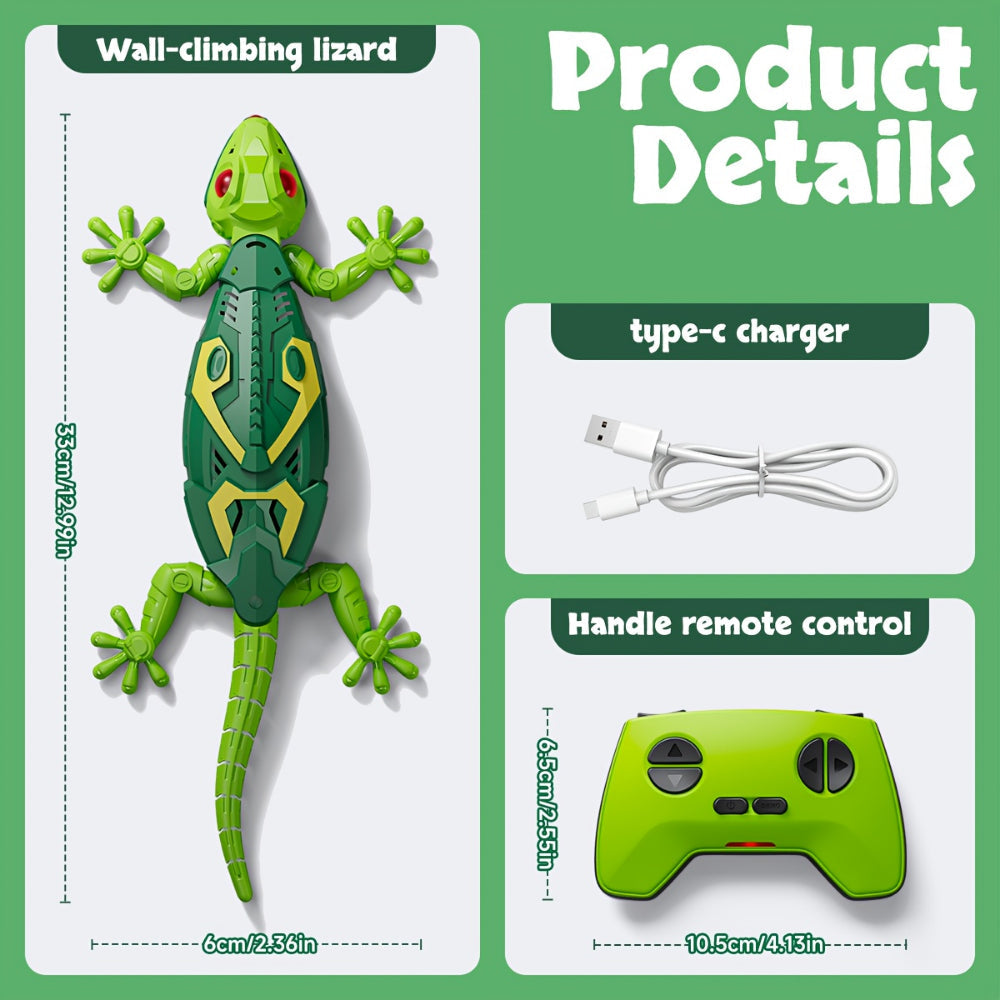 Motorized Remote Control Lizard Figure 33-Foot Range Wall-Climbing Action