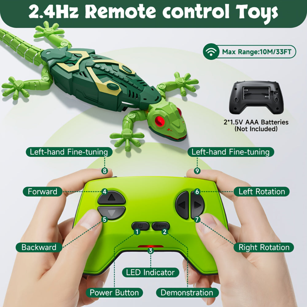 Motorized Remote Control Lizard Figure 33-Foot Range Wall-Climbing Action