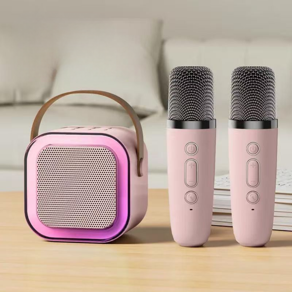 Compact Kids Karaoke Speaker — Bluetooth Audio, Wireless Microphone