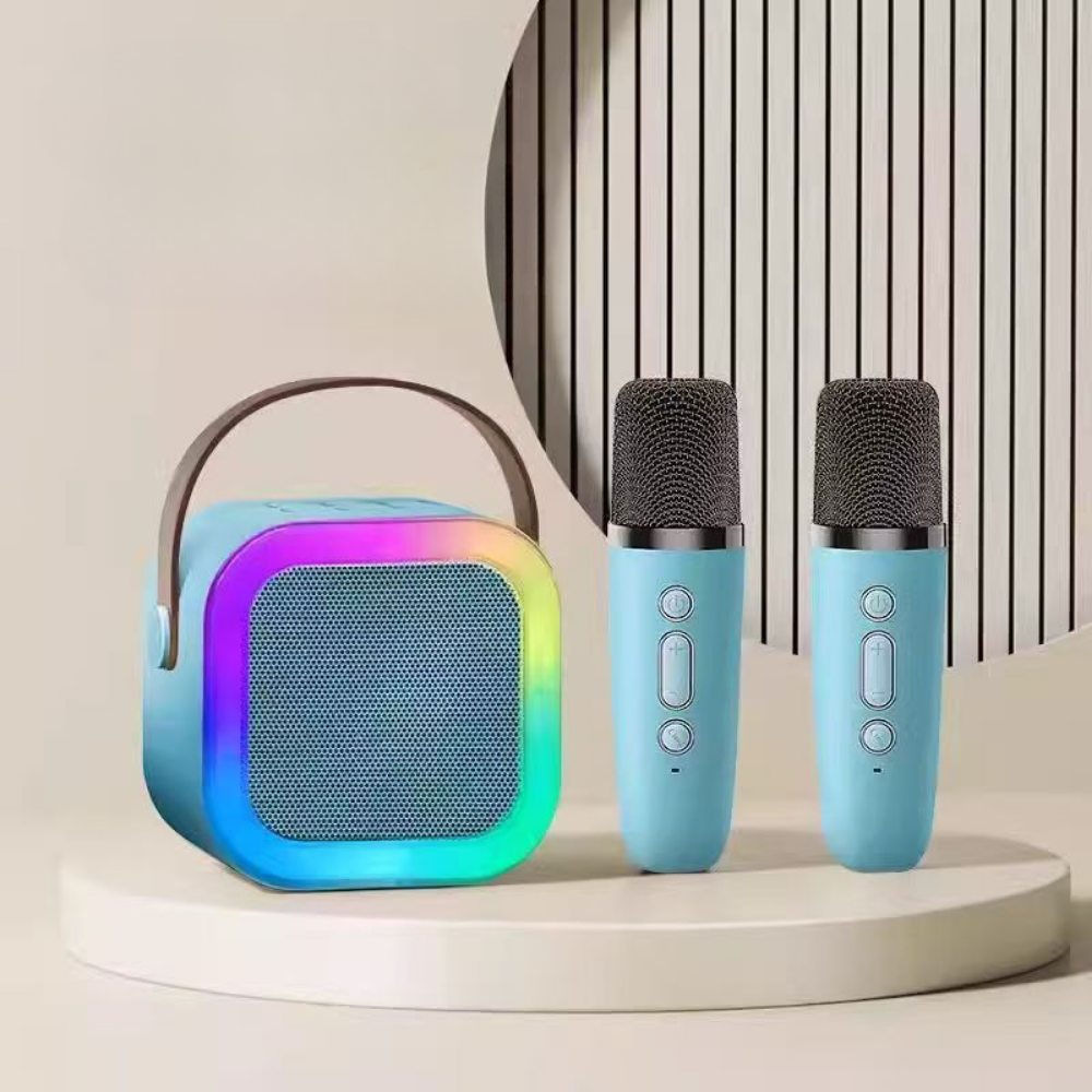 Compact Kids Karaoke Speaker — Bluetooth Audio, Wireless Microphone