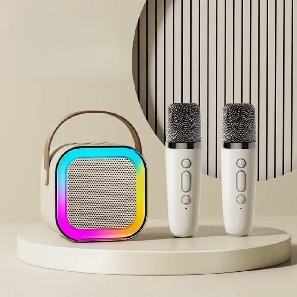 Compact Kids Karaoke Speaker — Bluetooth Audio, Wireless Microphone