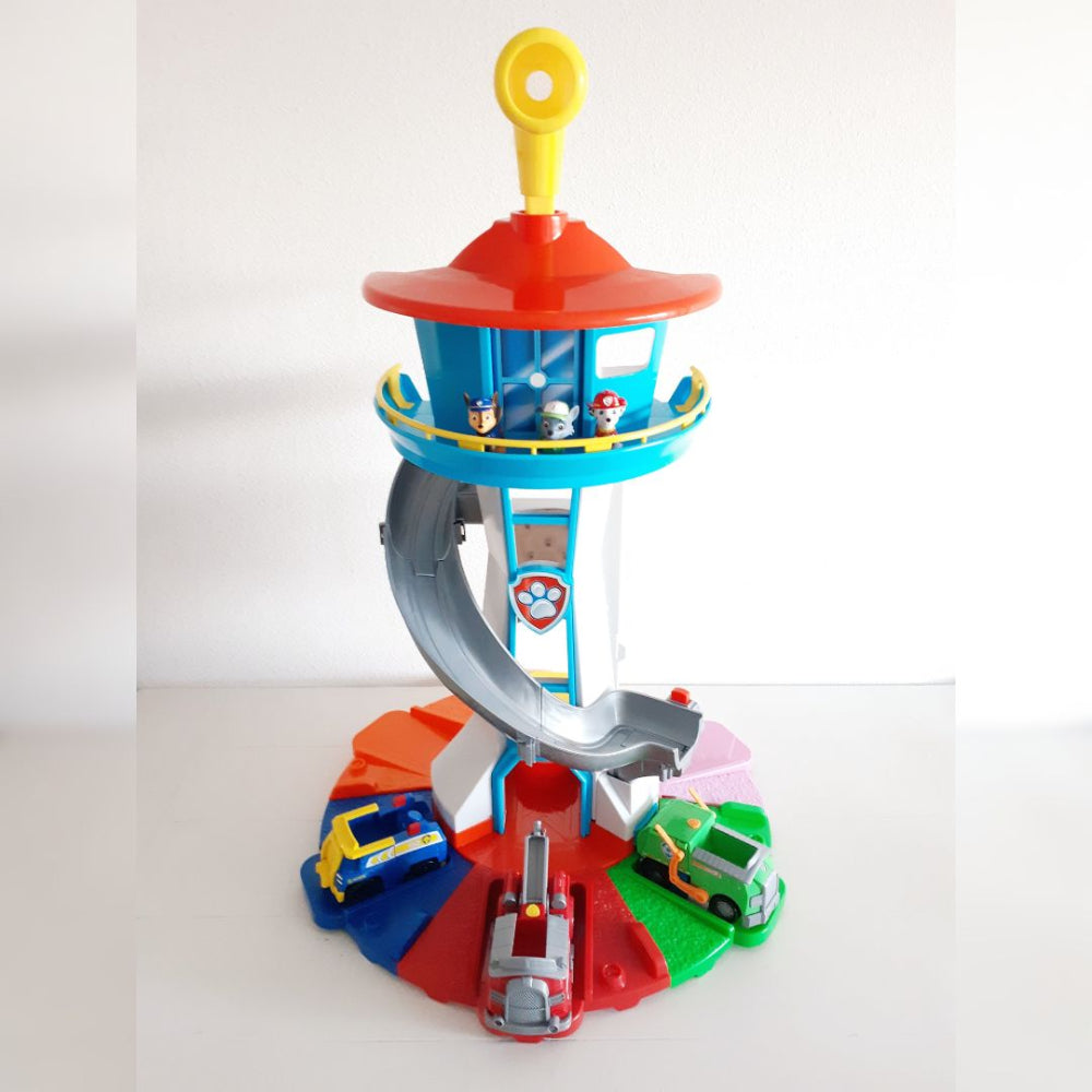 Compact Kids Playset — Slide Tower, Toy Cars, 52cm Tall, 42cm Wide Base