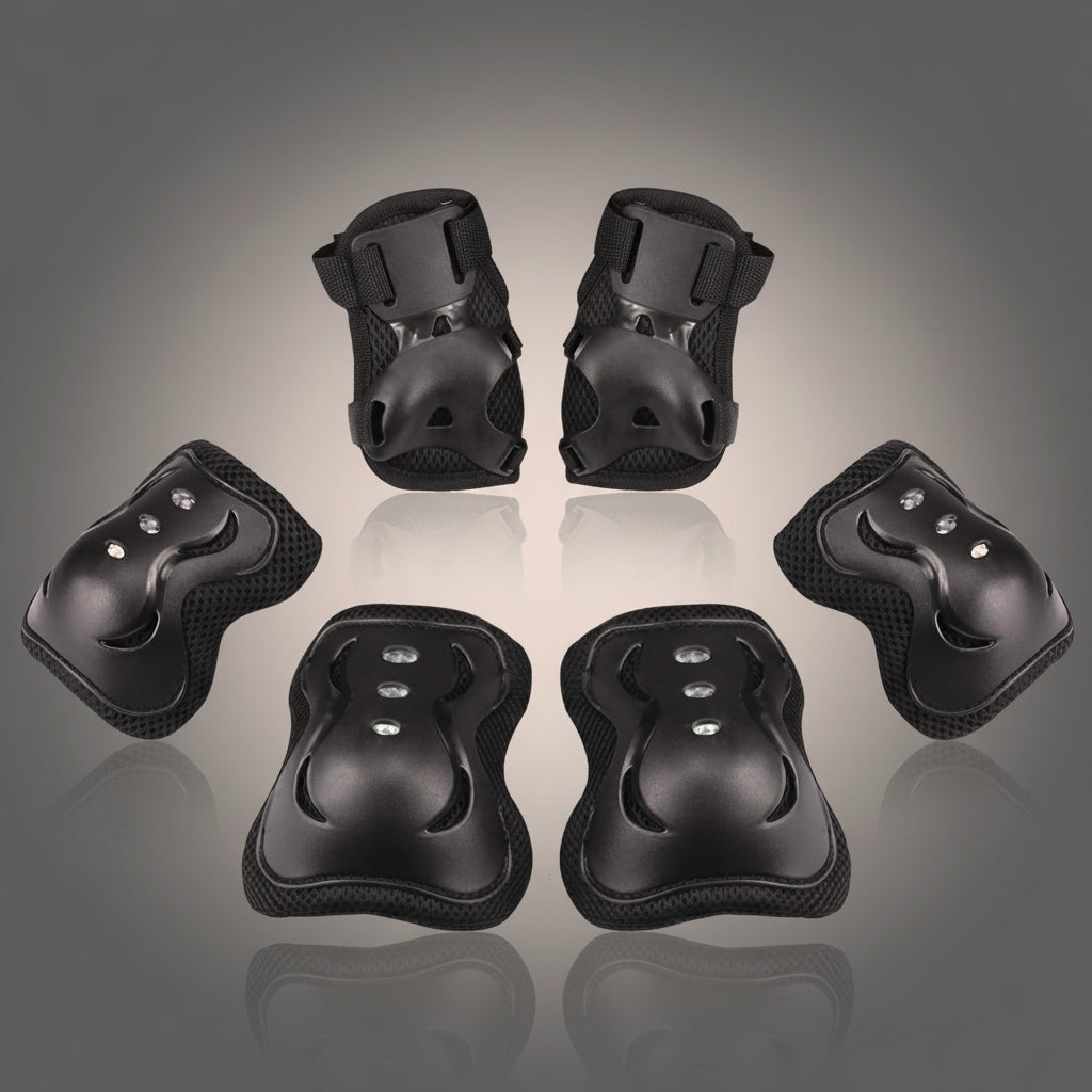 Adjustable Kids Protective Gear Set — Knee Pads, Elbow Guards & Wrist Guards